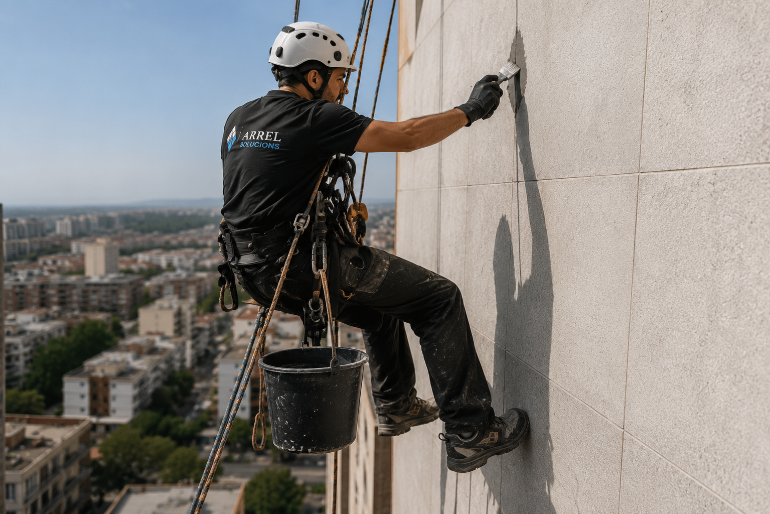 Trabajos de altura en una fachada