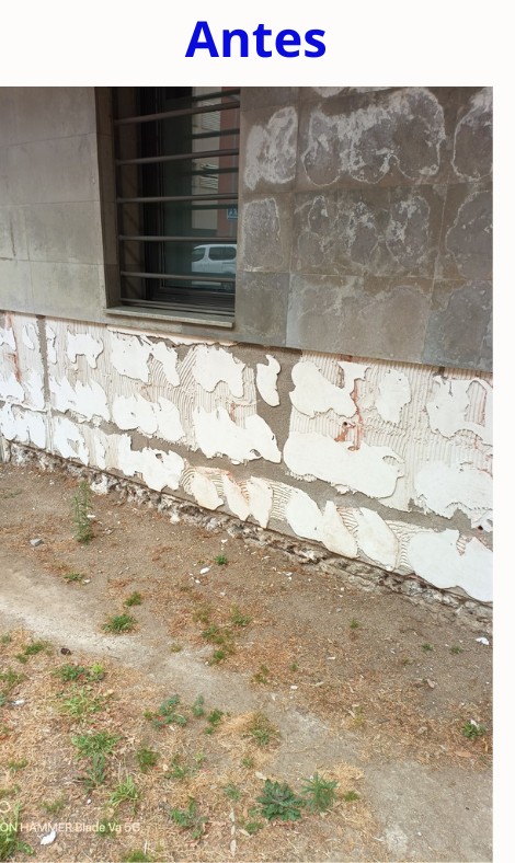 Humedad por capilaridad en la parte inferior de una pared