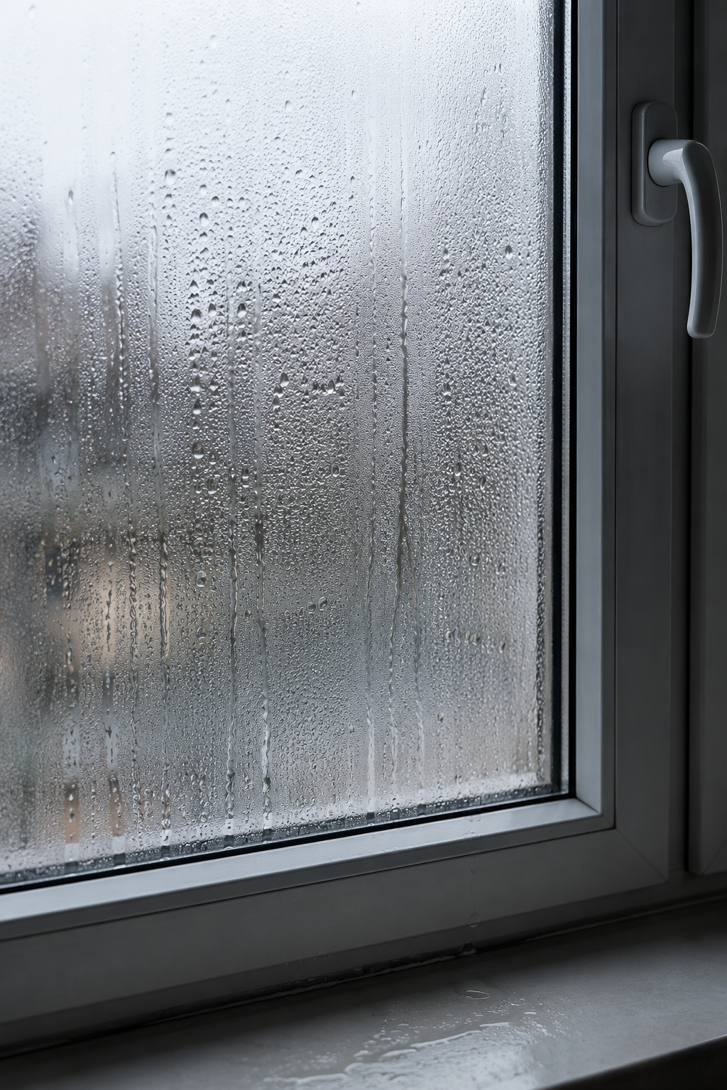 Condensación y humedad junto a una ventana